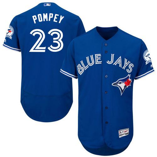 Blue Jays #23 Dalton Pompey Blue Flexbase Authentic Collection Stitched MLB Jersey - Click Image to Close